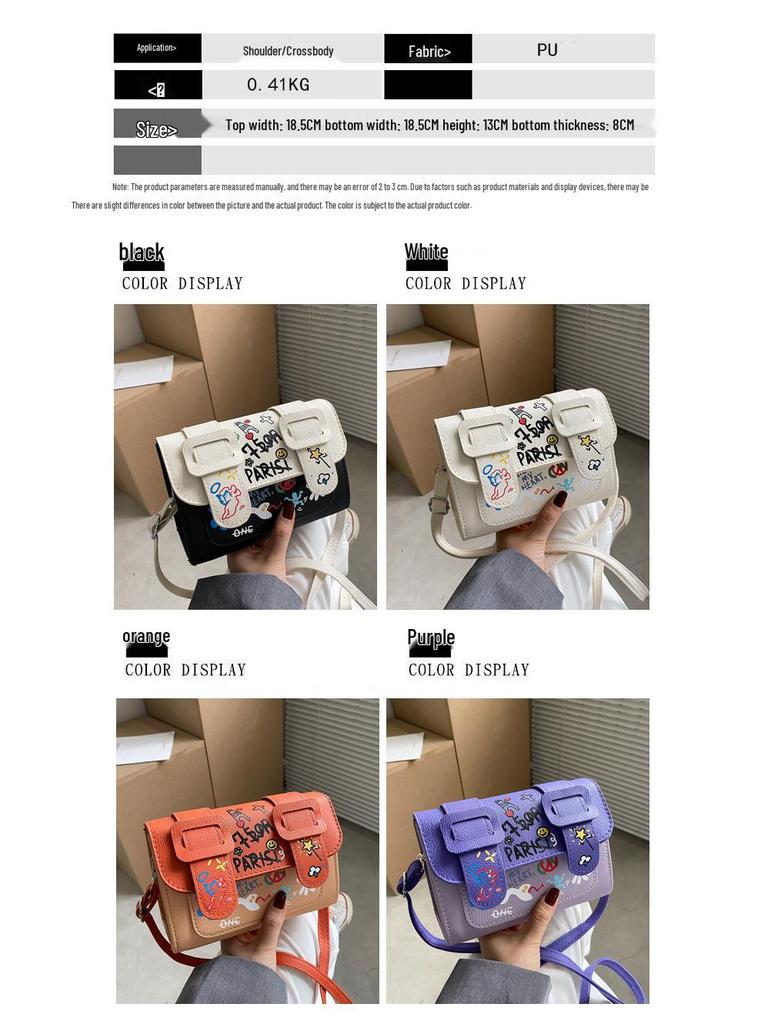 2023 Trendy Women's Colorblock Graffiti Crossbody Bag - Summer Fashion