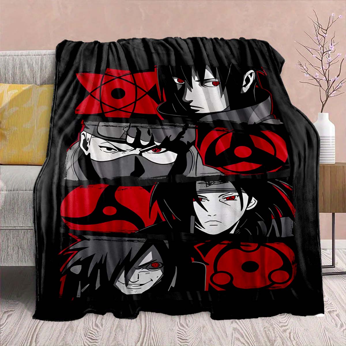 

Naruto Anime Flannel Blanket - Soft Warm Perfect for Sofa, Bedding Camping Travel Office Home Decor -QJY 75x90cm
