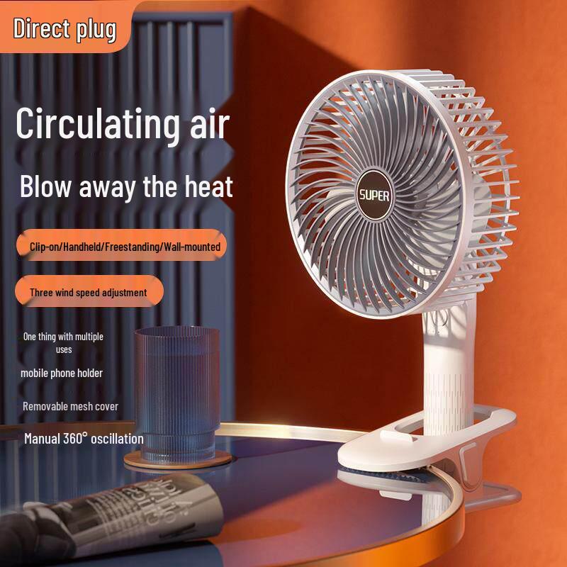 USB Rechargeable Multi-functional Clip-On Mini Fan for Outdoor, Dorm, and Office Use 16*12.5*29