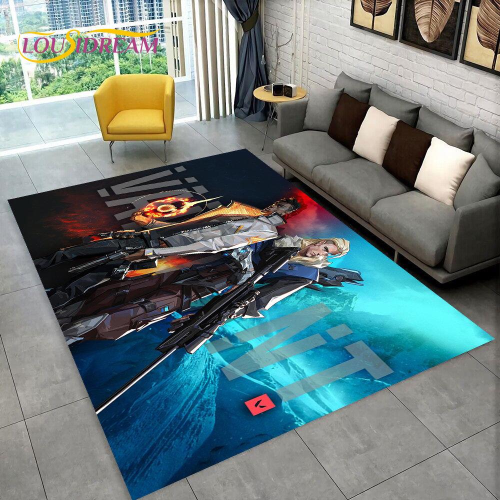 HD Valorant Series Game Gamer-Bereichsteppich, Teppich für Zuhause, Wohnzimmer, Schlafzimmer, Sofa, Fußmatte, Dekor, Kinder spielen, rutschfeste Bodenmatte