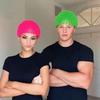 Soft Spiky Ball Prank Hat Portable Long Hair Head Cover Novel Colorful Headgear  Halloween Party