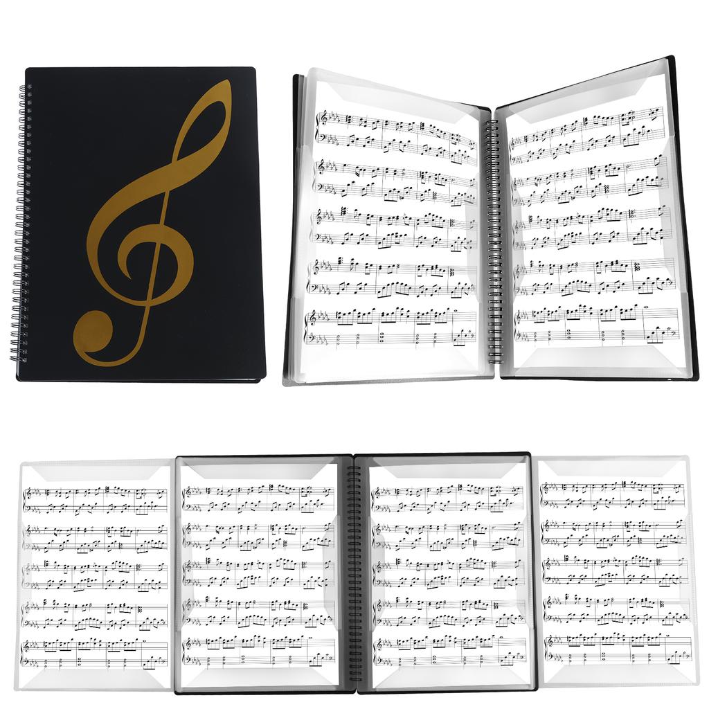 Sheet Music Folder 4 Pages Expand Piano Sheet Music Binder Elegant Spiral Music Binder Organizer A4 Size Writable Choir Folder