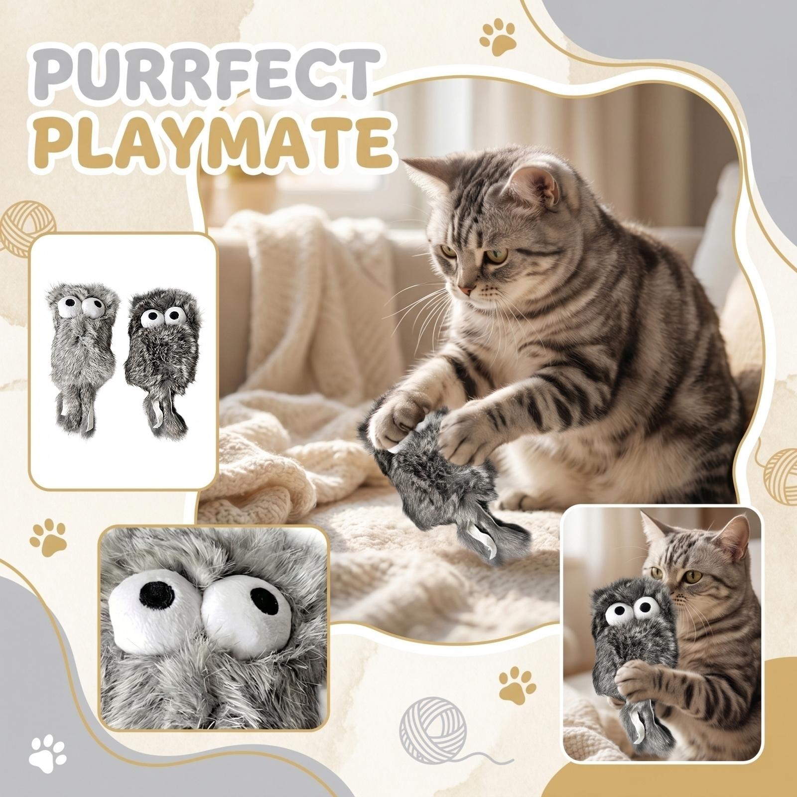 

Interactive Plush Cats Toy, Soft Furry Owl Shaped Chew Toy For Boredom Relief, Quiet No Noise Cats Teaser Refill Head, Catnip Free Self-Play Toy One Size
