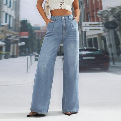 Women's Solid Color Casual Fashion Jeans With Pockets