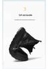 Men's Winter Leather High-Top Snow Boots with Fleece - Genuine Leather, Warm, and Comfortable.