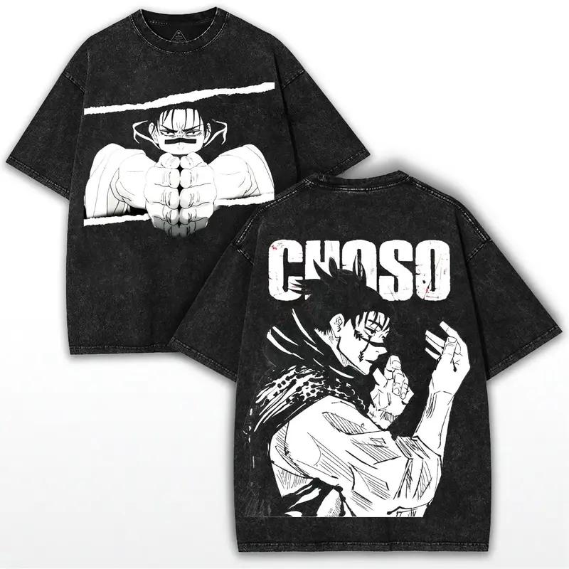 

Choso Print T-shirt Anime Jujutsu Kaisen Clothing Men Women Cotton Tshirts Vintage Washed T Shirt Harajuku Short Sleeve Tops XXL чёрный