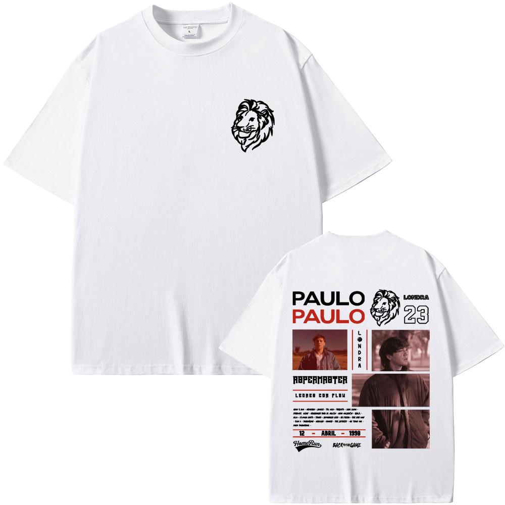 Rapper Paulo Londra Homerun Merch T-shirt Men's Fashion Casual Oversized T Shirts Men Women Hip Hop Vintage Crewneck T-shirts