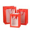 High-End Transparent Paper Gift Bag with Window - Valentine's Day Packaging Tote