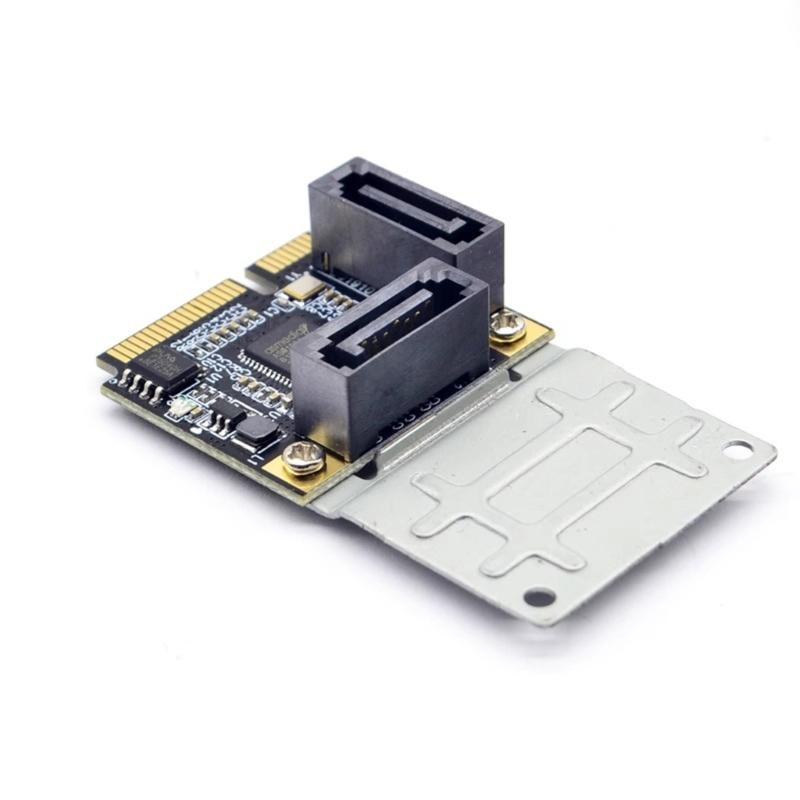 Mini PCIE Adapter to 2 Port SATA3.0 6Gbps Fast Speed Expansion Card ASM1061 Controller for Computer Desktop Accessories