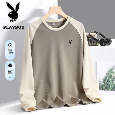 Men's Spliced Round Neck Casual Sweatshirt