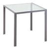 Moderner quadratischer Esstisch für 2-4 Personen, mit Glasplatte & Metallbeinen für Esszimmer, Wohnzimmer, Grau