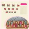 24Pcs Short Ballet Press On Nails, Rainbow Gradient Cat Eye Full Cover Fake Nails with Glue for Daily Wear