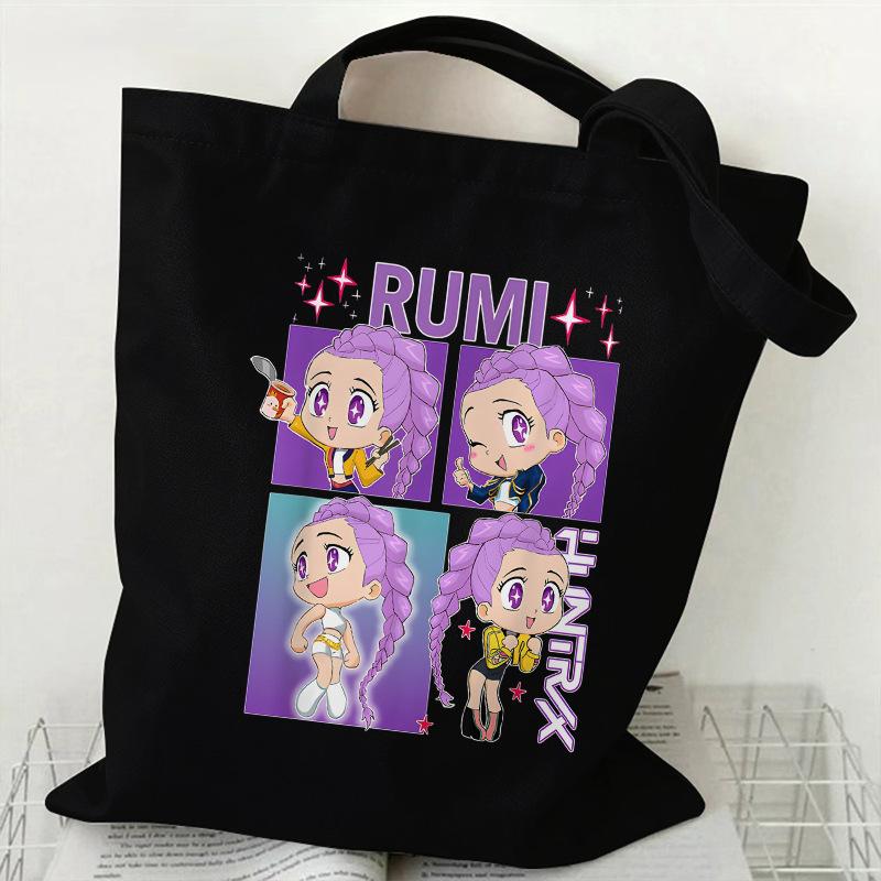 Kpop Witch Hunters Printed Canvas Bag Large Capacity Women's Daily Shopping Bag KTB