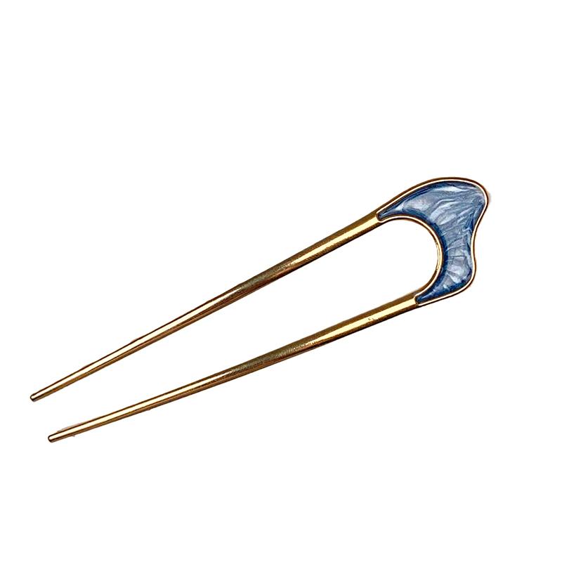 1PC Women Metal Hair Clips Fashion Hair Pin Simple Fork Stick U Shaped