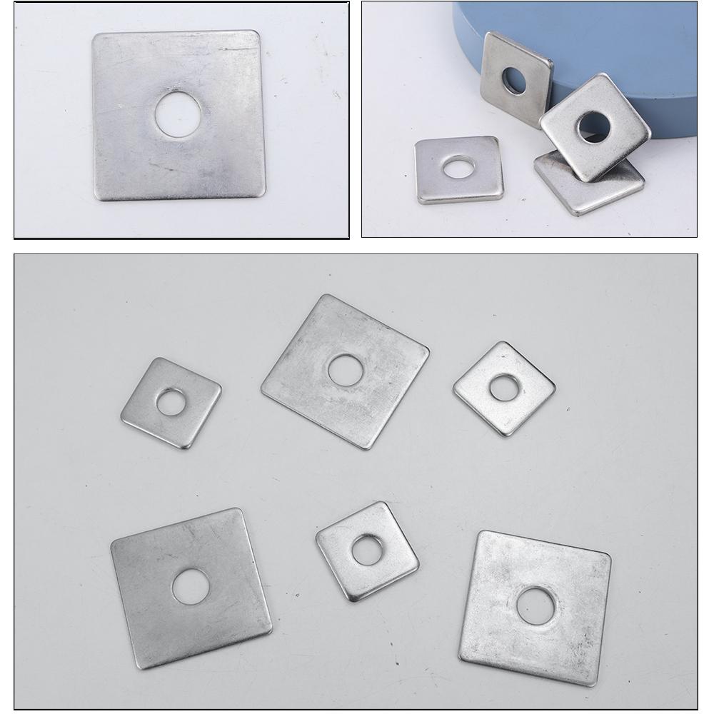 NINDEJIN 1-50pcs Square Plate Washers M3 M4 M5 M6 M8 M10 M12 M14 M16 M20 Stainless Steel Flat Pad Spacer Gasket Square Washers