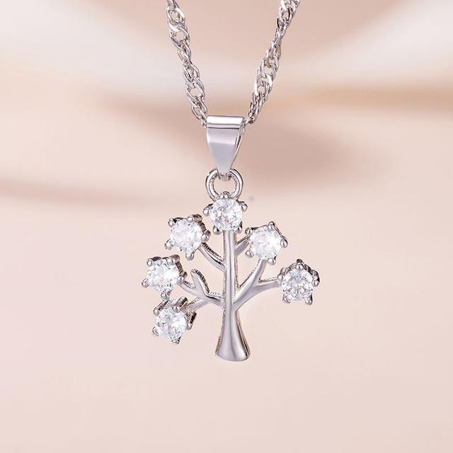 New Arrival Christmas Tree Pendant Necklace For Women Jewelry Silver 925 Sterling Clavicle Chain Lady Anniversary Accessories
