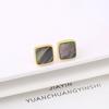 Natural Shell Square Round Butterfly Gold/Silver Stud Earrings Minimalist for Women Girls New Fashion Jewelry Daily Wear