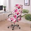 Geometric Office Computer Chair Cover Floral Printed Office Chair Slipcover with Zipper Non-Slip Rotating Gaming Seat Protector