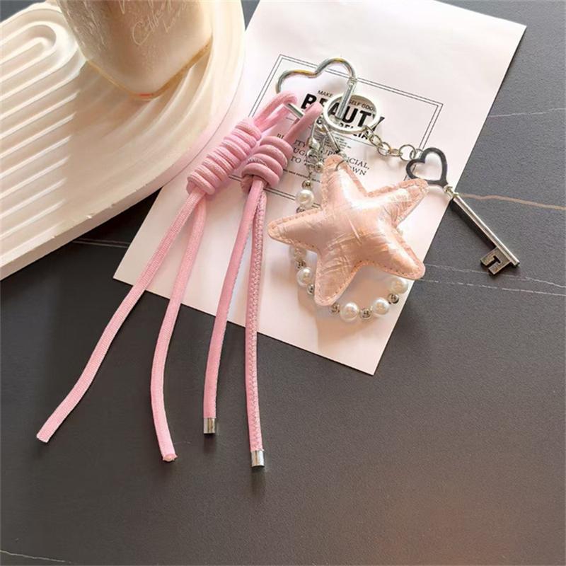 Yogodlns Handgefertigter Anhänger für gewebte Nylonseiltasche, niedliche Bonbonfarbe, modischer Rucksack, Handtasche, hängende Taschen, Accessoires