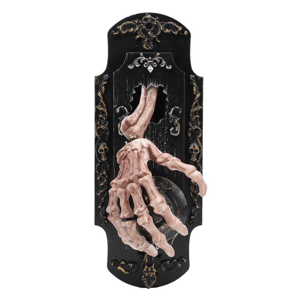 Halloween Doorbell Flashing Red Light Creepy Sound White Smoke Touch Sensitive Skeleton Hand Door