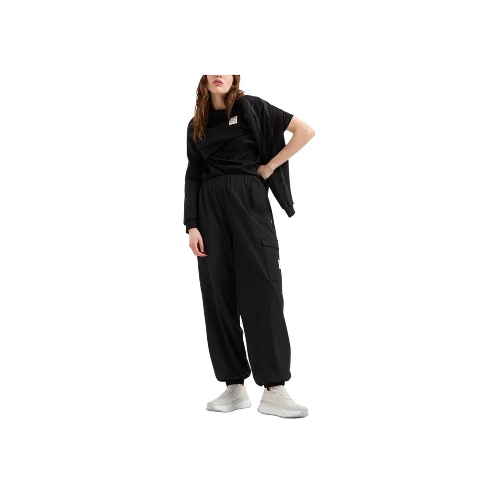 Emporio Armani EA7 SS24 Letter Logo Appliqué Round Neck Short Sleeve T-Shirt Women Tops Black 6DTT28-TJLOZ-1200