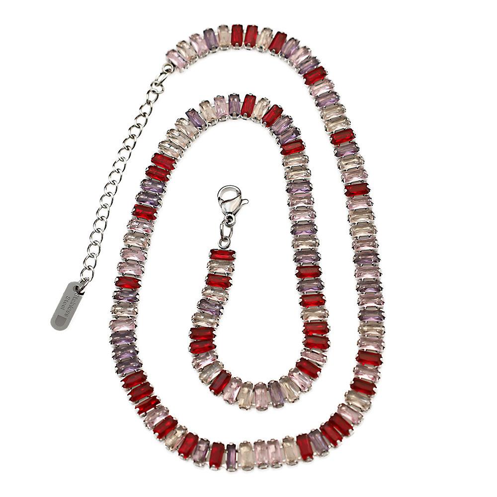 Naszyjnik Szmaragdowy Zimny Wiatr Damski Wszechstronny Niszowy Wysokiej Jakości Stal Tytanowa Nie Bladnie