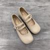 Fashion 2025 Flat Shoes Women's Spring Autumn New Vintage Mary Jane Shoes Women's Shallow Square Toe Large Size Women's Shoes 41-43
