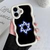 Jewish David Star Mobile Cell Phone Case for iPhone 17 16 15 14 13 12 11 Air Pro Max Plus Wavy Edge TPU Colorful Cover Cover