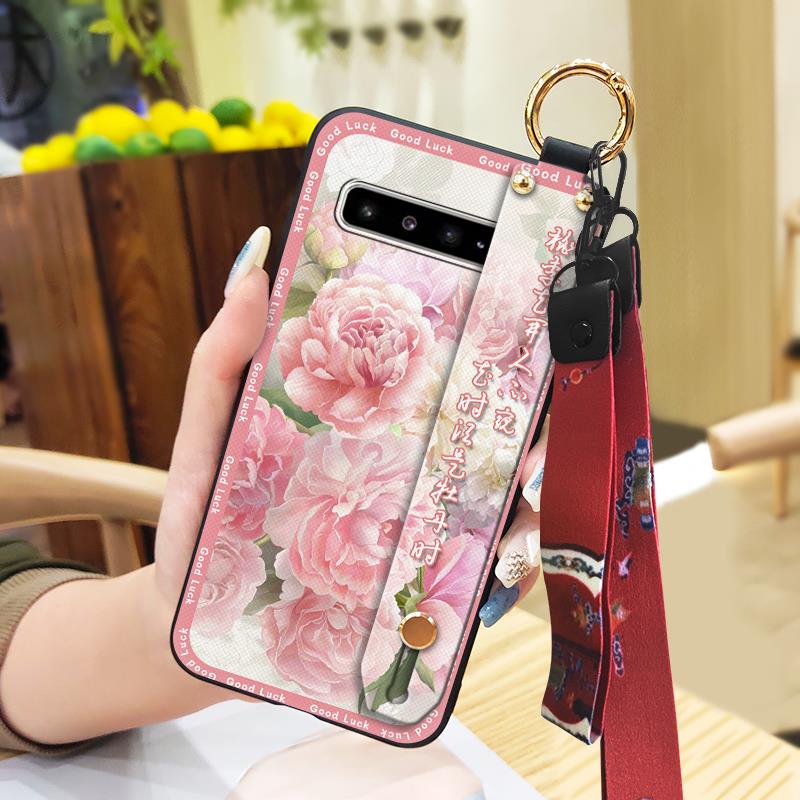 Silicone Chinese style Phone Case For Samsung Galaxy S10 5G/SM-G977N Waterproof Back Cover Lanyard Soft case Durable
