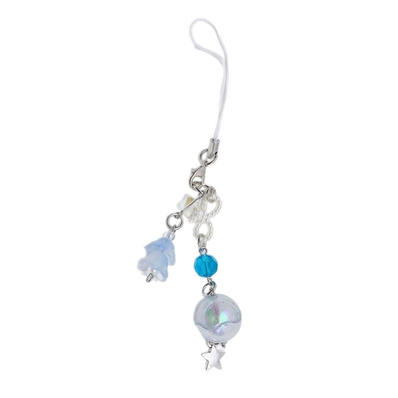 Simple Flower Phone Lanyard Jellyfish Pendant Keychain Ornament Car Key Holder