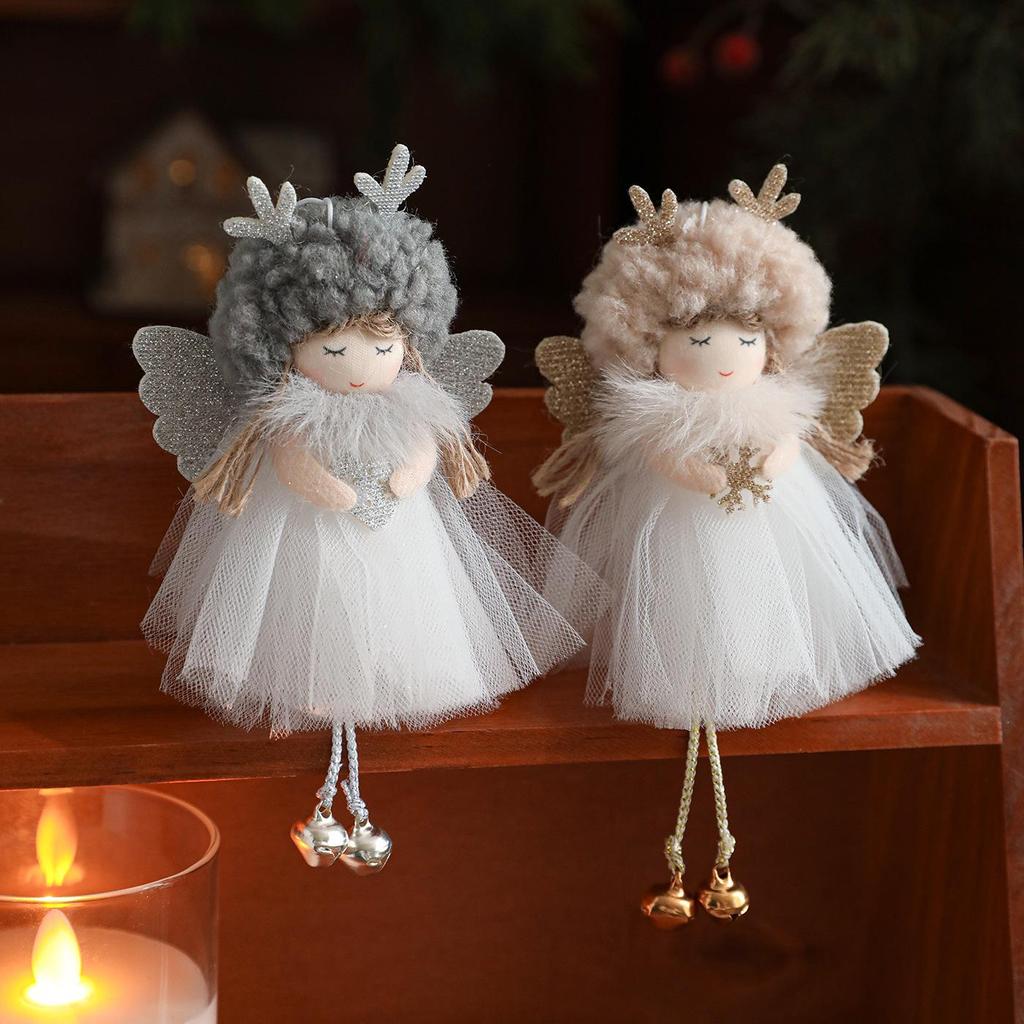 Christmas Plush Antler Angel Girl Pendant Christmas Tree Ornament Cute Doll Doll Decoration Pendant