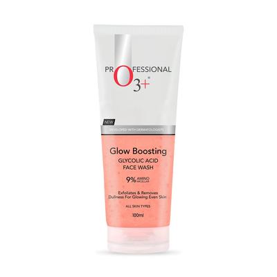 O3+ Glow Boosting Face Wash With Glycolic Acid For Exfoliation And Radiant Skin Care For All Skin Types 100 Ml