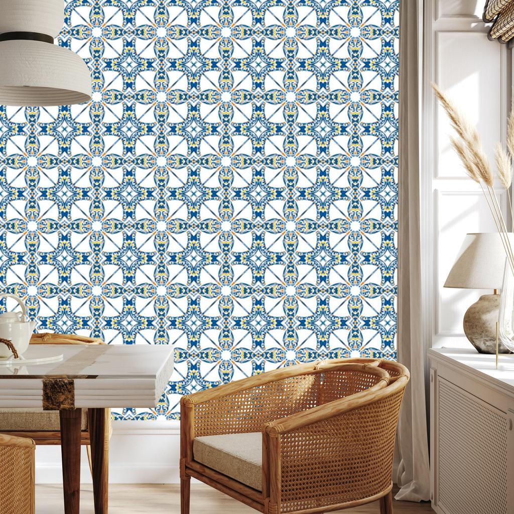 Colorful mosaic wallpaper in the Eastern style for the living room and bedroom 50x1000