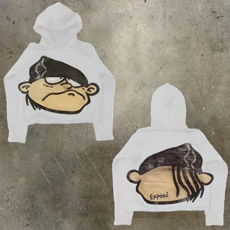 Womens Y2K Oversized Hoodie Cartoon Graphic Print Streetwear Casual Sweatshirt