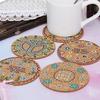 4 Stück Getränkeisolierung, natürliche Untersetzer, runde Wärmematte, Korkbecher, Tischdekoration