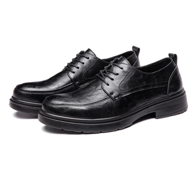 

Genuine Leather Shoes for Men Cowhide Wedge Lace Up Platform Casual Shoes British Style Business Social Formal Shoes Zapato 2025 38