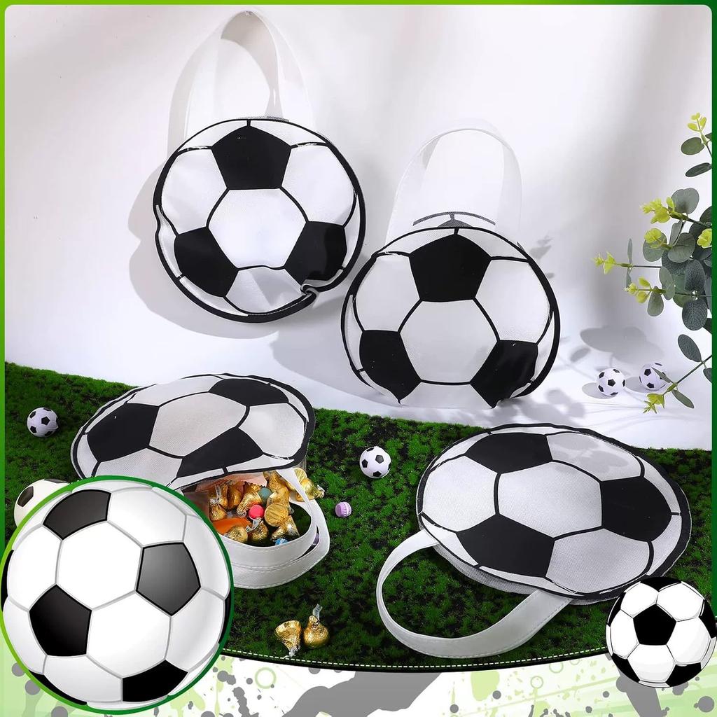 Sports Party Favor Bags Ball Themed Goodie Candy Bags Soccer Snacks Soccer Non Woven Gift Bags for Sport Party