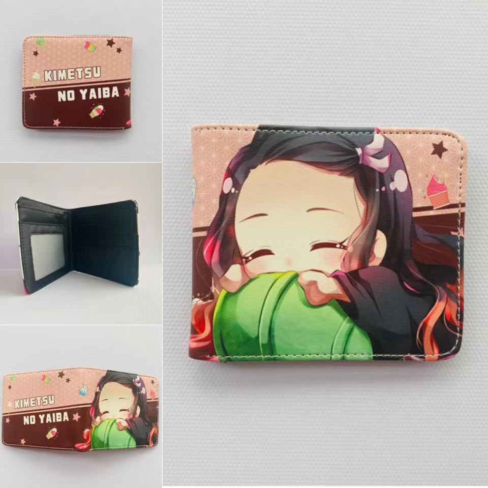 Japan cartoon comics Demon Slayer Short Fold Wallet Cartoon Coin Purse Suitable for Students 0006
