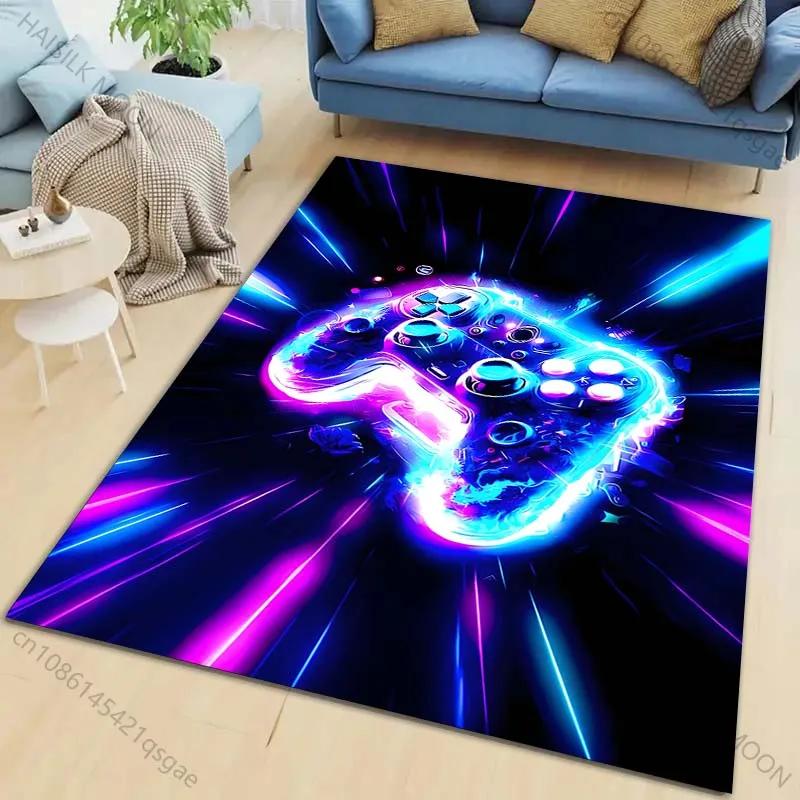 Colorful Game Controller Printed Carpet for Living Room Bedroom Home Decoration Non Slip Floor Mat Sofa Game Room Rugs