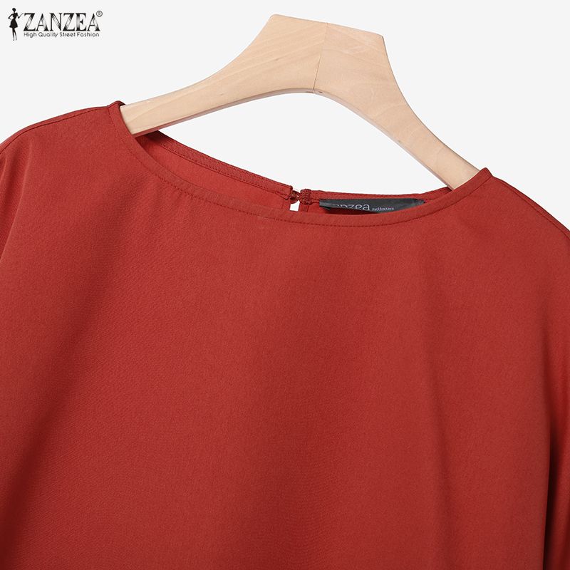 ZANZEA Damen Kurzarmbluse und lange Röcke Lässiger zweiteiliger Anzug