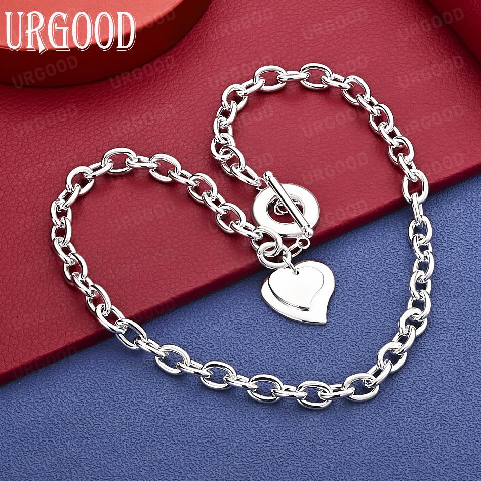 925 Sterling Silver Romantic Heart Necklace - Banquet Gift Jewelry
