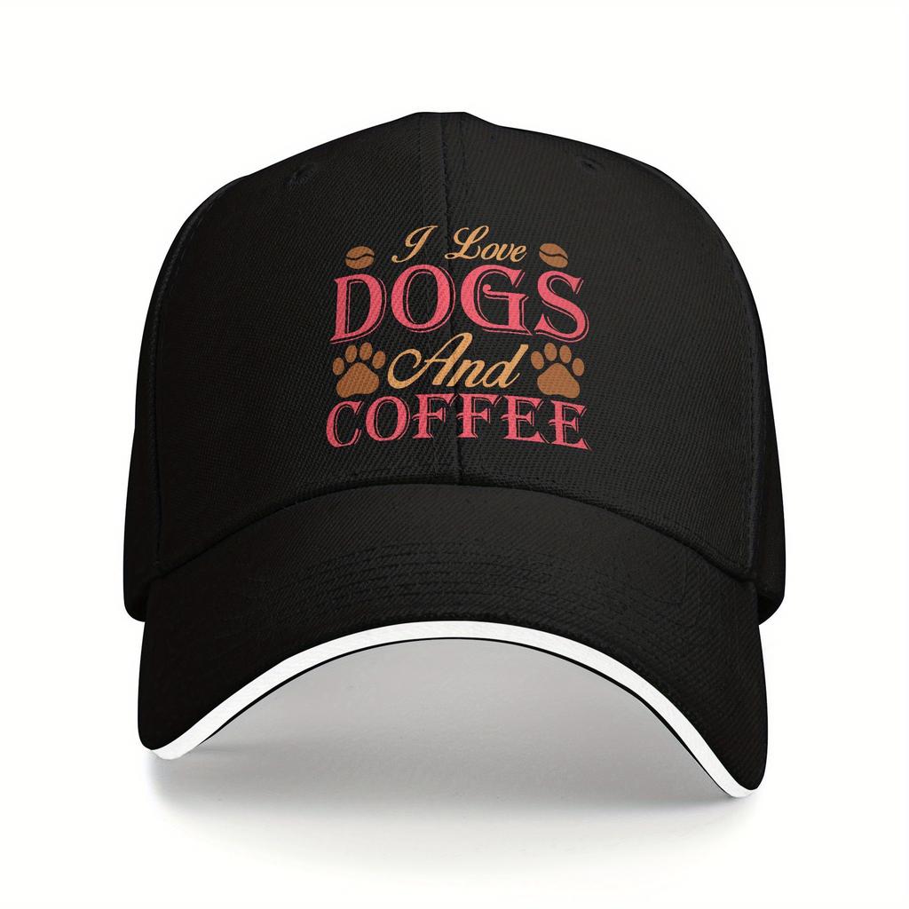I Love Dogs and Coffee Baseball Cap Polyester Casual Adjustable Sun Hat Adult Summer Outdoor Cap
