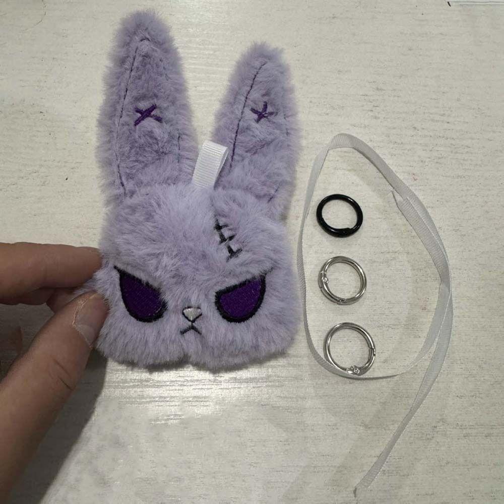 Soft Gothic Rabbit Compact Stitched Bunny Spooky Toy Halloween Plushie Teens