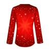 Women's Casual Fashion Sexy Comfort Christmas Printed V-Neck Button Long Sleeve