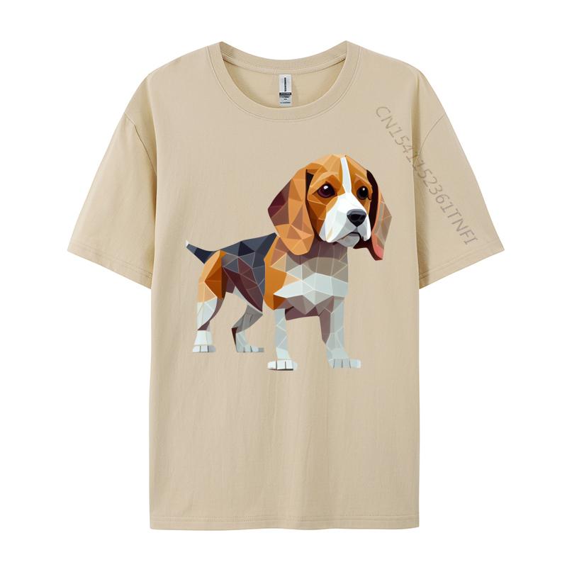 Unisex TShirt Beagle Low Poly Tshirt HuUnisex Friend Dog Printed Tshirt Camisas Basicas Hombre Grpahic Tee