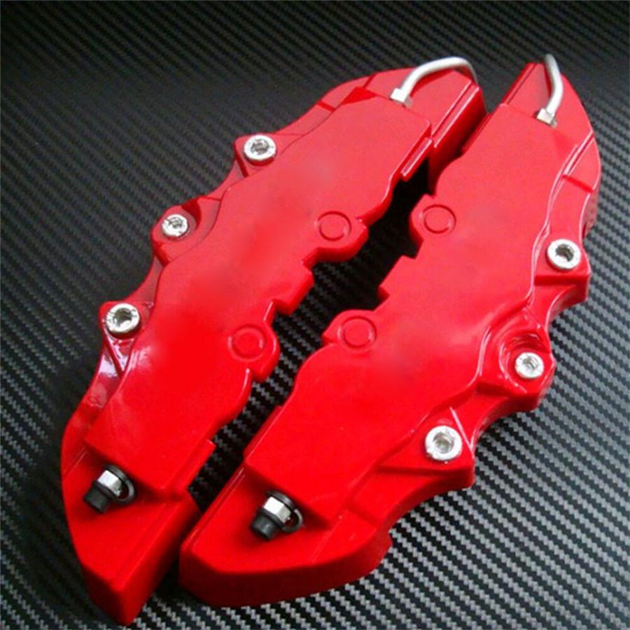 2PCS 3D Red Car Universal Disc Brake Caliper Covers Left & Right Accessories Kit