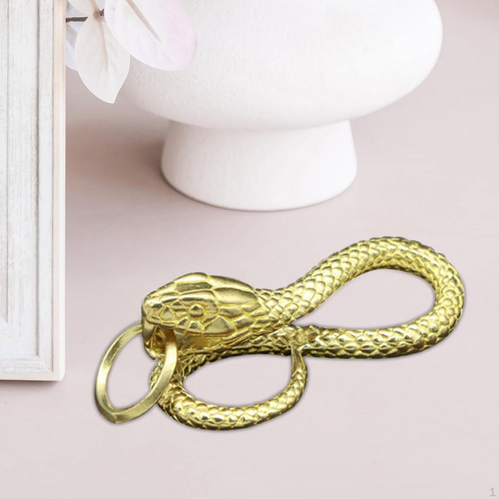Brass Snake Keychains Animal Pendant Key Rings for Necklace Jewelry Making