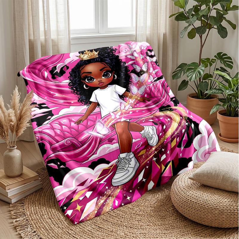 Purple Dreamscape Theme blanket Lightweight Warm Flannel Blanket Decorative Throw Blanket for Home Decoration