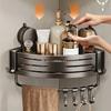 Bathroom Corner Shelf with Plastic Hook Towel Bar No Drill Space Aluminum Shower Storage Rack Bathroom Organizer