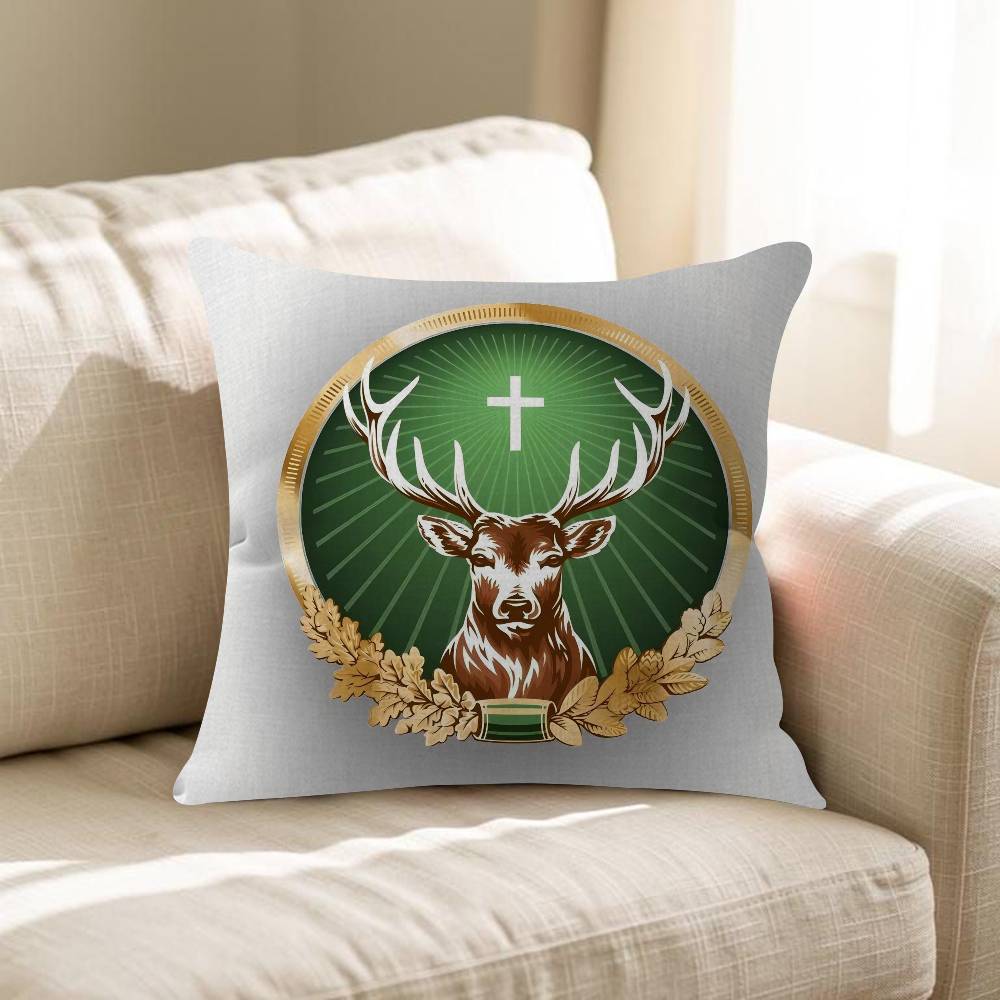 JJagermeister Logo Maple Design Cushion Cover Happy Autumn Harvest Decor Holiday Decorati Pillow Cover